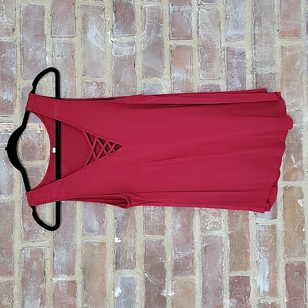 Maroon Criss-Cross Tank Top
